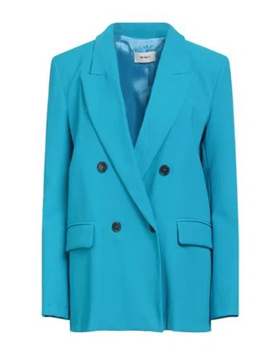 Vicolo Woman Blazer Azure Size S Viscose, Polyester In Blue