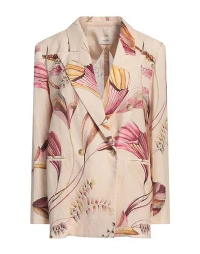Vicolo Woman Blazer Beige Size L Linen, Cotton