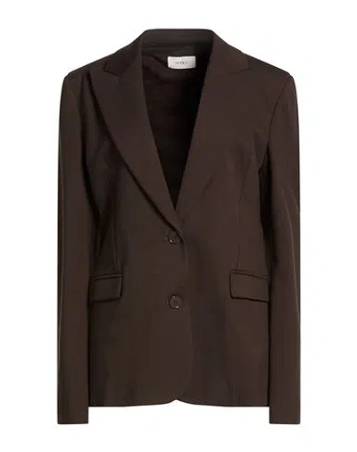 Vicolo Woman Blazer Brown Size Xl Viscose, Nylon, Elastane