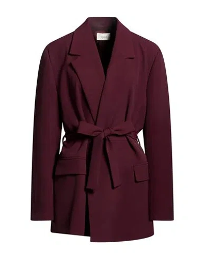 Vicolo Woman Blazer Burgundy Size L Polyester, Elastane In Red