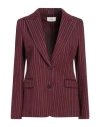 Vicolo Woman Blazer Burgundy Size M Viscose, Polyamide, Elastane In Red