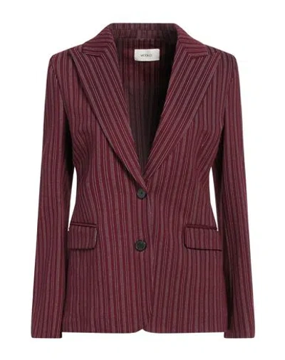 Vicolo Woman Blazer Burgundy Size M Viscose, Polyamide, Elastane In Red