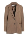 Vicolo Woman Blazer Camel Size M Polyester, Viscose, Elastane In Beige