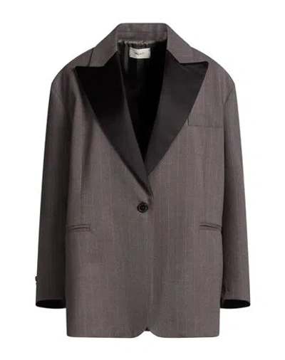 Vicolo Woman Blazer Charcoal Size Onesize Polyester, Elastane In Brown