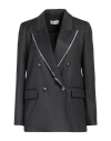 Vicolo Woman Blazer Charcoal Size Xs Polyester, Viscose, Elastane, Cotton In Grey