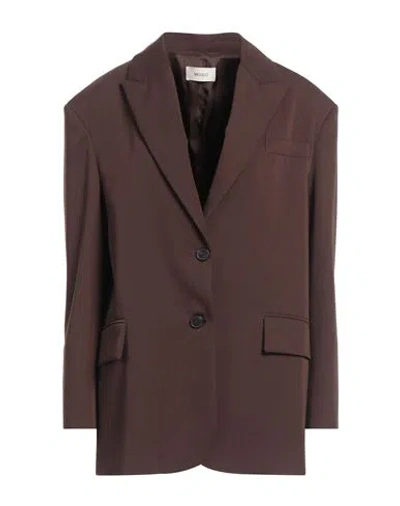 Vicolo Woman Blazer Dark Brown Size M Polyester, Viscose, Elastane
