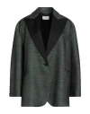 Vicolo Woman Blazer Dark Green Size Onesize Cotton, Acrylic, Polyamide, Polyester, Elastane