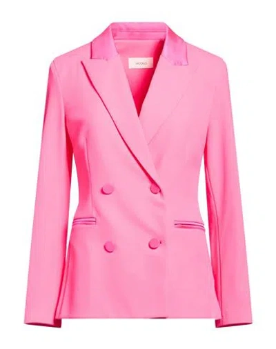 Vicolo Woman Blazer Fuchsia Size M Polyester, Elastane In Pink