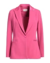 Vicolo Woman Blazer Fuchsia Size M Polyester, Elastane In Pink