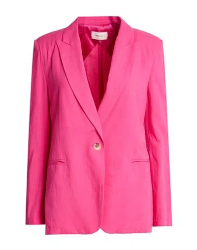 Vicolo Woman Blazer Fuchsia Size Xs Viscose, Linen In Pink