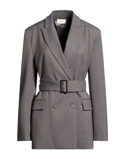 Vicolo Woman Blazer Grey Size L Polyester, Elastane In Gray