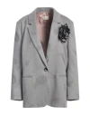 Vicolo Woman Blazer Grey Size Onesize Polyester, Viscose, Elastane In Grey