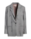 Vicolo Woman Blazer Grey Size Onesize Polyester, Viscose, Elastane In Grey