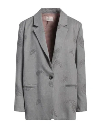 Vicolo Woman Blazer Grey Size Onesize Polyester, Viscose, Elastane