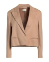 Vicolo Woman Blazer Light Brown Size S Cotton, Elastane In Beige