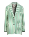 Vicolo Woman Blazer Light Green Size Onesize Cotton, Polyester