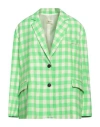 Vicolo Woman Blazer Light Green Size Onesize Polyester, Cotton In Green