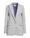 Vicolo Woman Blazer Light Grey Size S Polyester, Viscose, Elastane In Grey