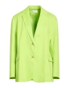 Vicolo Woman Blazer Lime Green Size Onesize Cotton, Elastane In Green