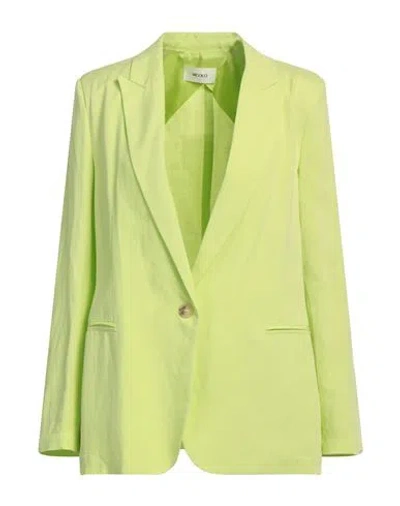 Vicolo Woman Blazer Lime Green Size Xs Viscose, Linen