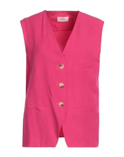 Vicolo Woman Tailored Vest Magenta Size M Viscose, Linen