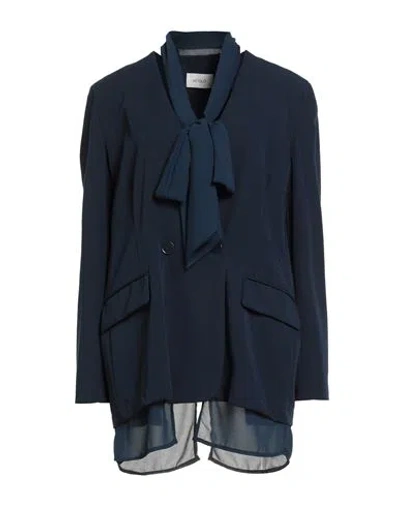 Vicolo Woman Blazer Midnight Blue Size M Polyester, Viscose, Elastane In Black