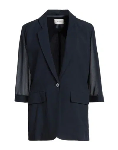 Vicolo Woman Blazer Midnight Blue Size Xs Viscose, Linen, Polyester In Blue
