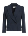 Vicolo Woman Blazer Navy Size S Viscose, Linen In Navy Blue