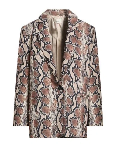 Vicolo Woman Blazer Sand Size Onesize Polyester In Brown