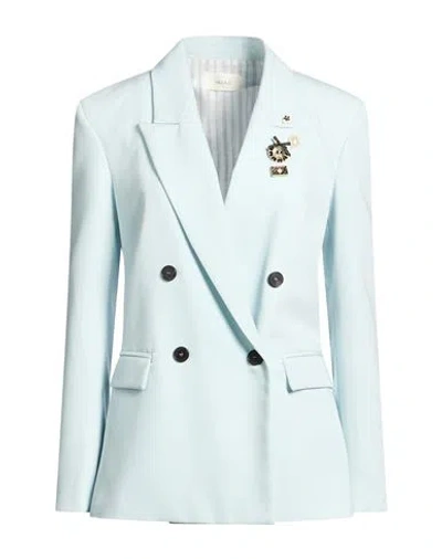 Vicolo Woman Blazer Sky Blue Size M Polyester, Viscose, Elastane
