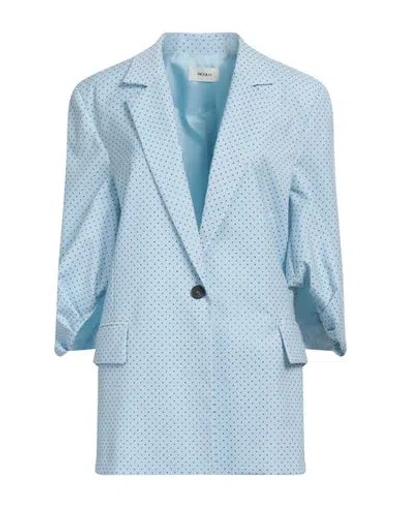 Vicolo Woman Blazer Sky Blue Size M Polyester, Viscose, Elastane