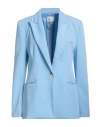 Vicolo Woman Blazer Sky Blue Size S Polyester, Viscose, Elastane In Blue
