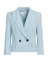 Vicolo Woman Blazer Sky Blue Size S Viscose, Linen