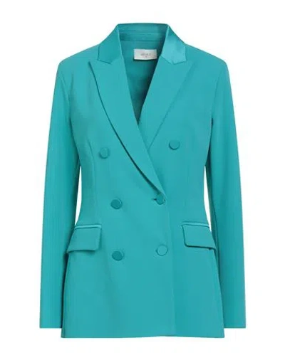 Vicolo Woman Blazer Turquoise Size M Polyester, Elastane In Blue