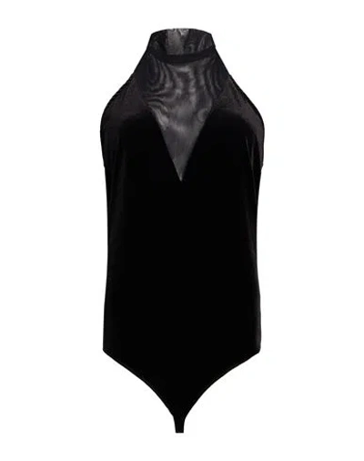 Vicolo Woman Bodysuit Black Size L Polyester, Elastane