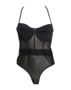 Vicolo Woman Bodysuit Black Size S Polyester, Elastane In Black