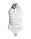 Vicolo Woman Bodysuit Light Grey Size Onesize Polyester, Elastane