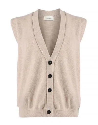 Vicolo Woman Cardigan Beige Size Onesize Viscose, Polyamide, Wool, Cashmere In Neutral