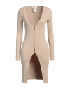 Vicolo Woman Cardigan Camel Size Onesize Viscose, Polyester In Beige