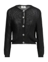Vicolo Woman Cardigan Black Size Onesize Cotton, Polyamide
