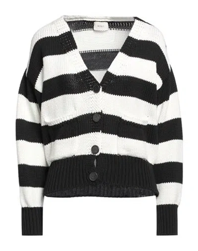Vicolo Woman Cardigan Black Size Onesize Cotton, Polyamide In Neutral