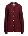 Vicolo Woman Cardigan Burgundy Size Onesize Viscose, Polyamide, Wool, Cashmere In Red