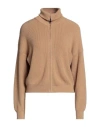 Vicolo Woman Cardigan Camel Size Onesize Viscose, Acrylic, Elastane In Beige