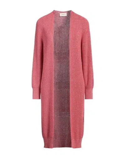 Vicolo Woman Cardigan Coral Size Onesize Viscose, Polyester In Red