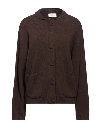 Vicolo Woman Cardigan Dark Brown Size Onesize Viscose, Polyamide, Wool, Cashmere
