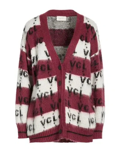 Vicolo Woman Cardigan Garnet Size Onesize Acrylic, Polyamide, Mohair Wool, Alpaca Wool, Viscose In Multi