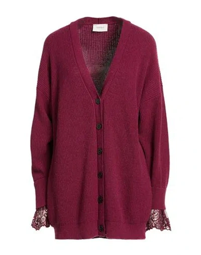 Vicolo Woman Cardigan Garnet Size Onesize Viscose, Polyamide, Wool, Cashmere In Brown