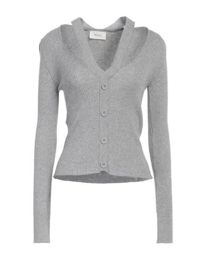 Vicolo Woman Cardigan Light Grey Size Onesize Viscose, Polyester In Gray