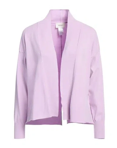 Vicolo Woman Cardigan Lilac Size Onesize Viscose, Polyester In Purple
