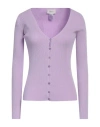 Vicolo Woman Cardigan Mauve Size Onesize Viscose, Polyester In Purple